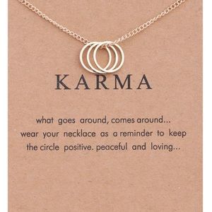 KARMA necklace gold circle positivity peace NEW